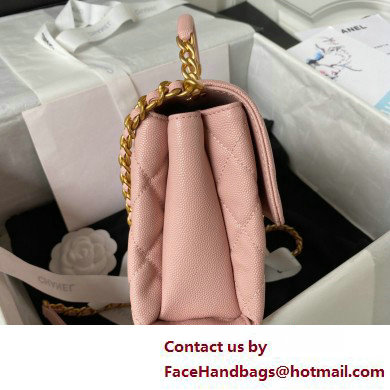 Chanel Grained Calfskin  &  Gold-Tone Metal Small Flap Bag with Top Handle AS4008 Pink 2025